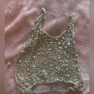 Embellished Sheer Women Top